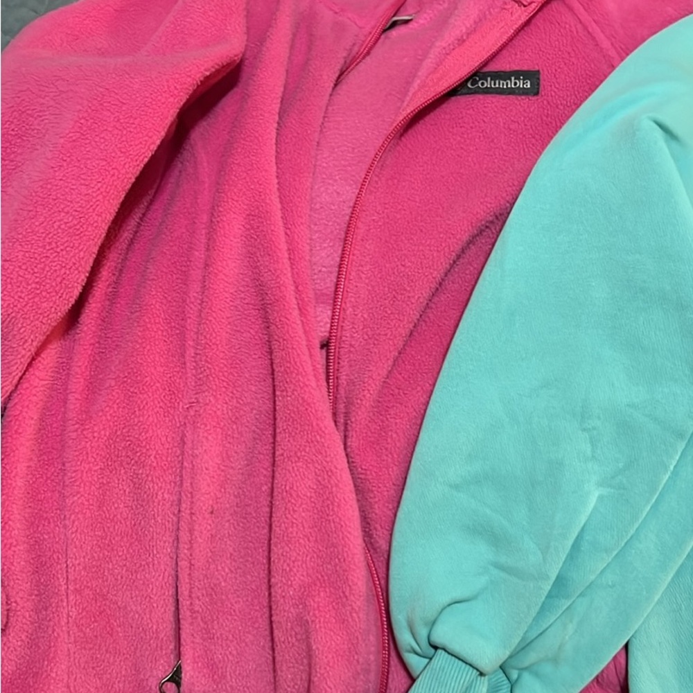 Columbia Vibrant Pink and Aqua Fleece Jacket